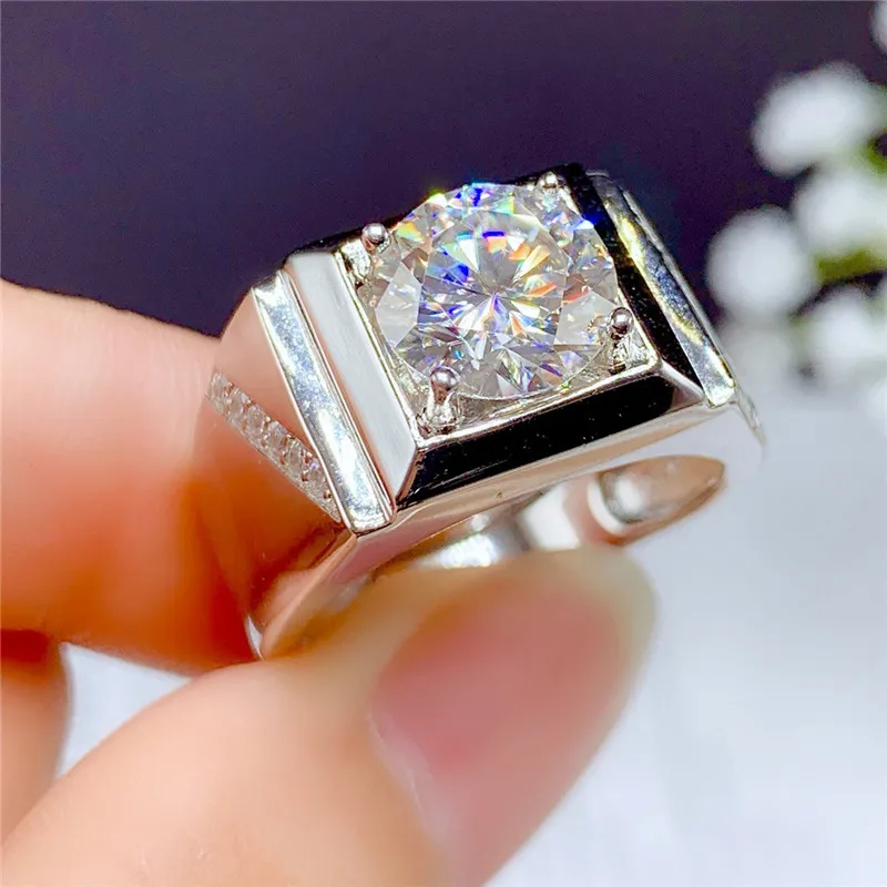 Модные кольца PT950 мужское ювелирное изделие яркое Кристальное квадратное кольцо