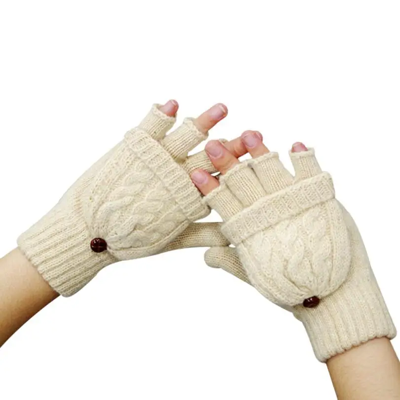 Бежевый Guantes перчатки для страйкбола женские зимние рукавицы ручная теплая шерсть вязаная перчатка для женщин теплые Утепленные Перчатки для фитнеса# BL5 - Цвет: Бежевый