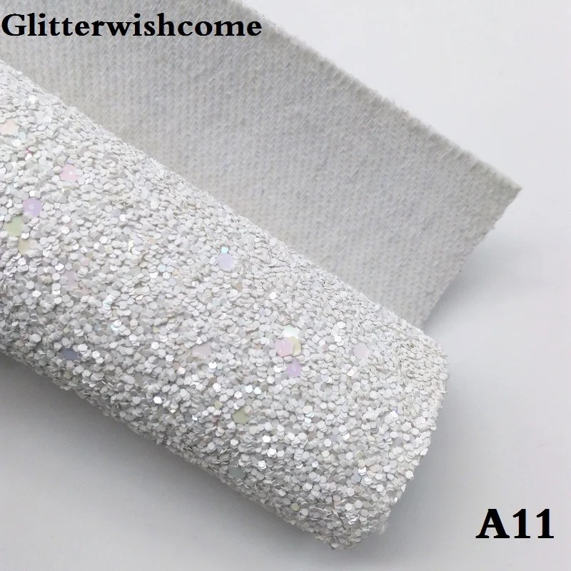 Glitterwishcome 21X29 см A4 размер искусственная кожа ткань, блестящая ткань, Vinil Para Lazos плотная блестящая ткань для бантов, GM034A - Цвет: A11