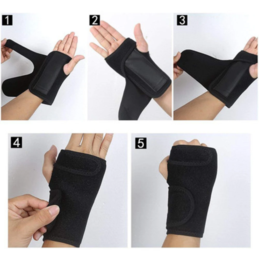 Wrist Hand Brace Support Carpal Tunnel Splint Arthritis Sprain Stabilizer Straps Wristband with Steel Sports Wrap Protector | Спорт и