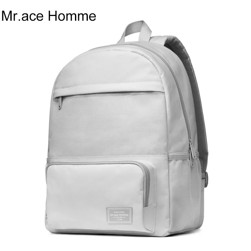 Бренд Mr.ace Homme белый рюкзак для ноутбука Женский Водонепроницаемый Школьный из