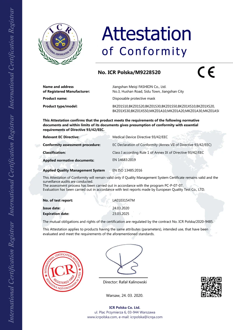 20 штук уп. одноразовая маска 3 слойная Нетканая для лица предотвращает появление