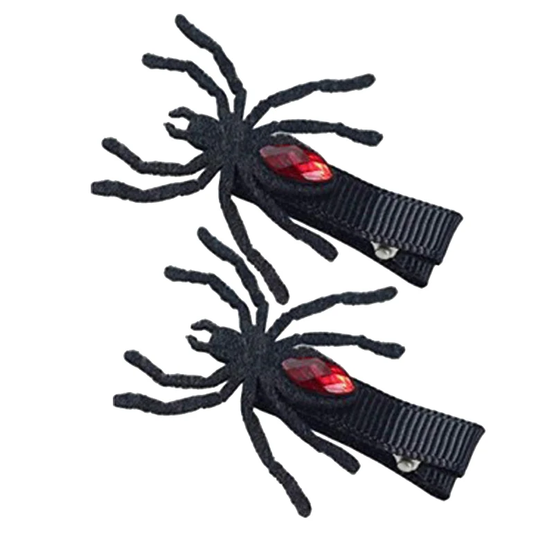 Spider hairclip 2 шт. заколки для волос ужасов с летучая мышь паук злые заколки для волос Хэллоуин заколки для девочек Танцевальная вечеринка заколки для волос аксессуары - Цвет: Spider hairclip