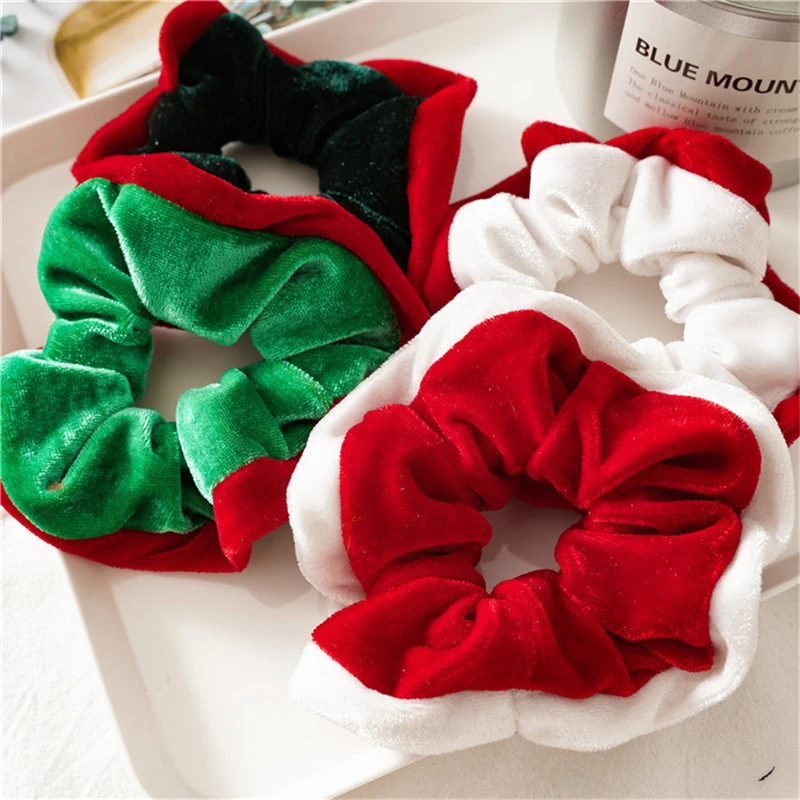 

Simple Patchwork Christmas Halloween Elastic Hair Band Flannel Hair Tie Ponytail Holder For Women Girl Headwear Hair Accessories
