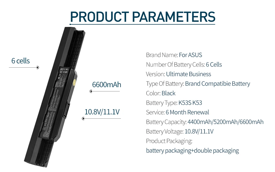 Golooloo 11,1 v A32-k53 Аккумулятор для ноутбука asus a32 k53 K53SV K53 K53B K53BY K53E K53F K53J K53S K53SD K53SJ x54h k53t