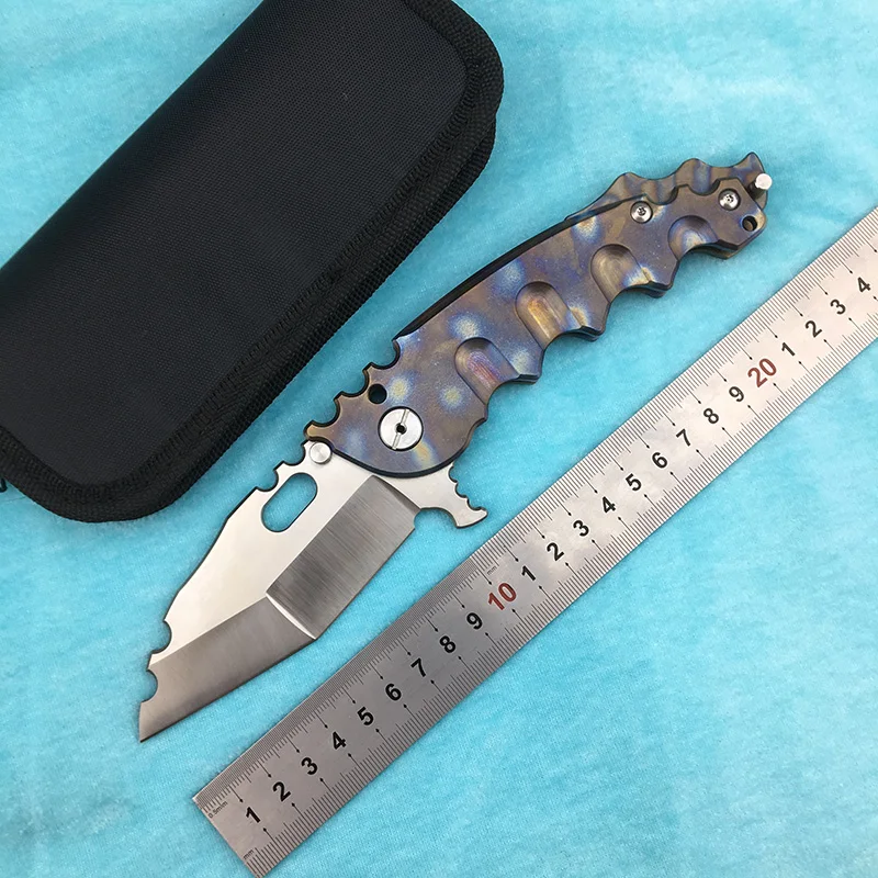 LEMIFSHE war ball bearing Flipper folding knife VG10 blade TC4 titanium alloy handle camping hunting outdoor fruit knife EDC too