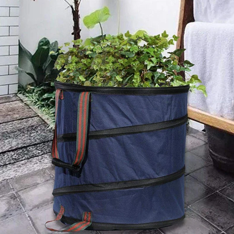 

HOT SALE Folding Garden Spring Bucket | Garbage Storage Bag, Fallen Leaves Bag, Garden Bag, Leaf Bag Garden Storage Bag Blue