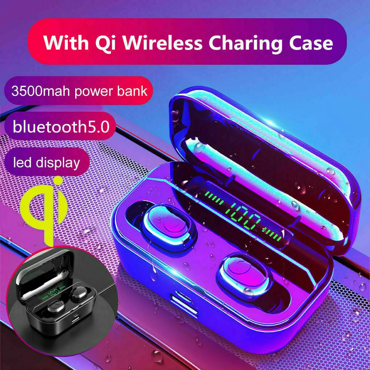 

Wireless Bluetooth 5.0 Headset TWS Earphones Mini Earbuds Headphones For iPhone