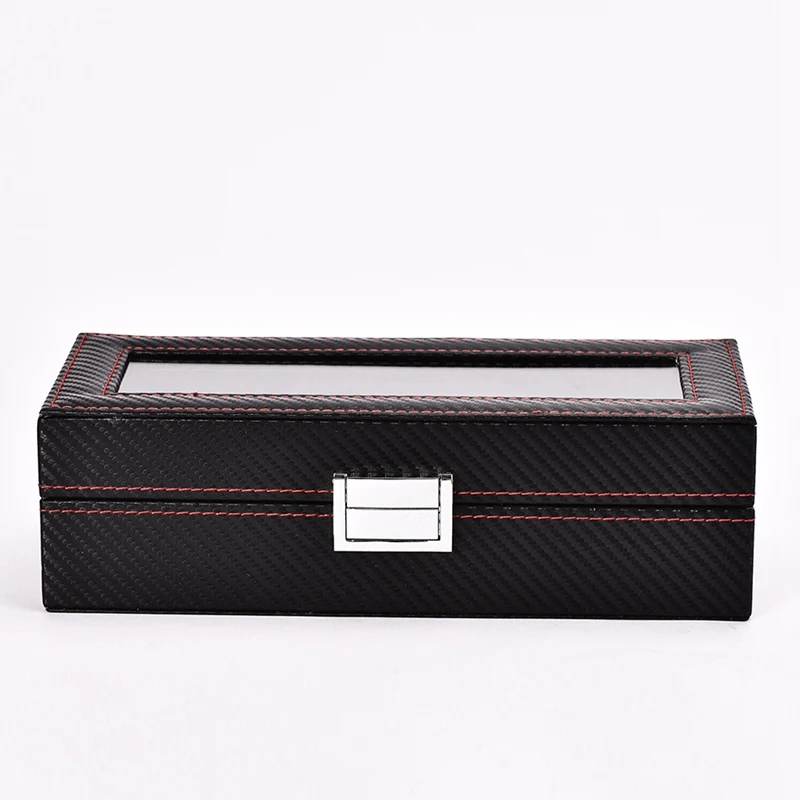 

5/6/10/12 girdles Leather / Carbon Fiber Luxury Watch Box Jewelry Storage Box Organizer for rings Bracelet Display Holder Case