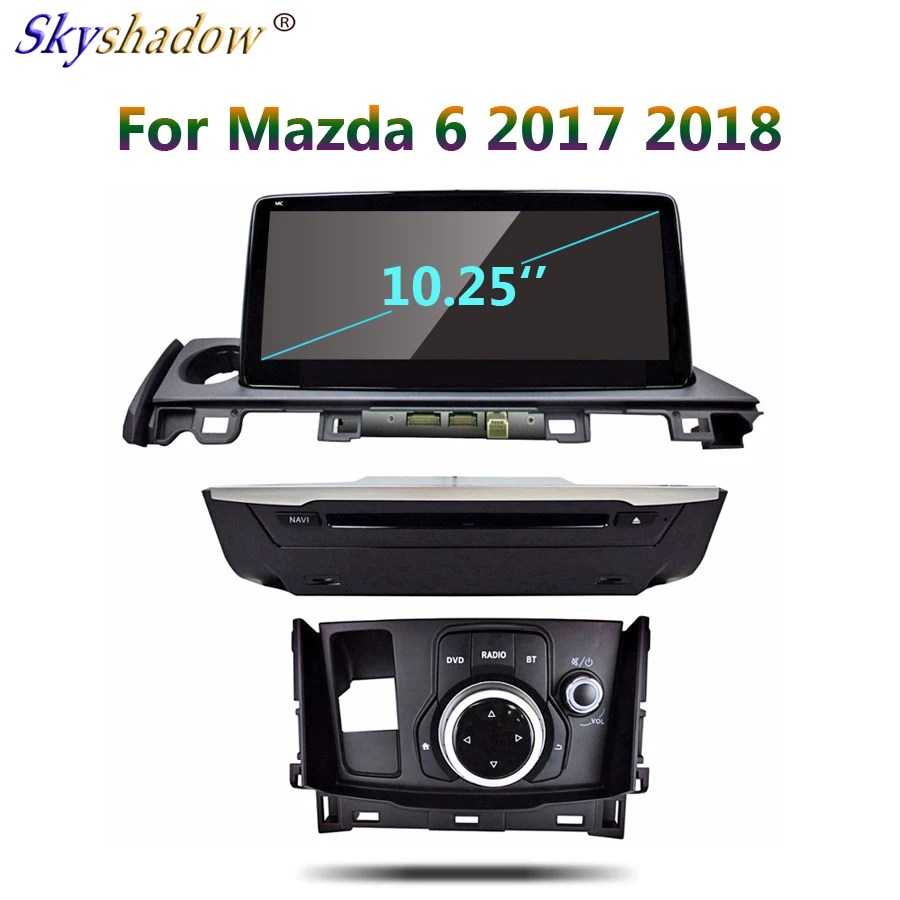 10,25 ''Android 9,0 4 Гб ОЗУ 64 Гб 8 ядерный для Mazda 6 автомобильный dvd-плеер Стерео gps ГЛОНАСС карта RDS радио wifi Bluetooth 4,2