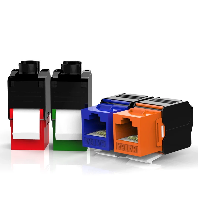 

Multiple Color UTP RJ45 Connector CAT6A Network Module Information Socket Computer Outlet Cable Adapter Ethernet Keystone Jack