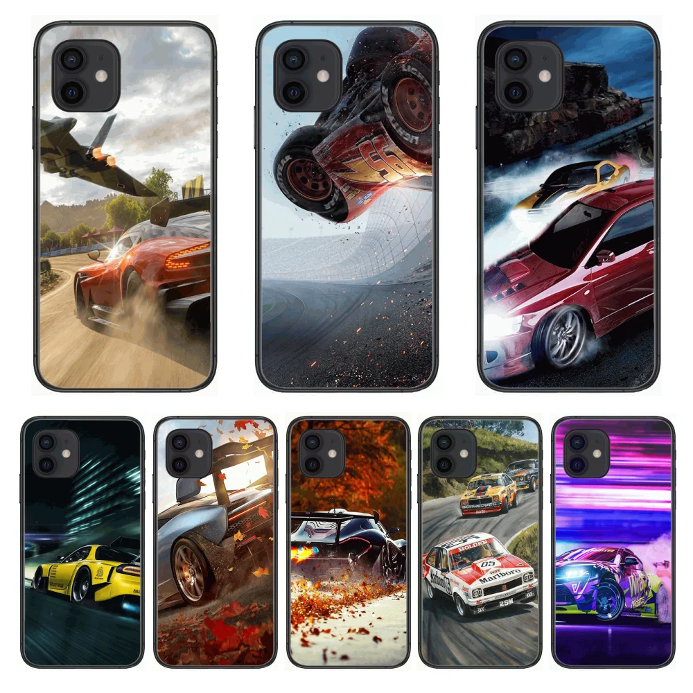 

Drag racing Car Style Phone Case cover For iphone 12 pro max 11 8 7 6 s XR PLUS X XS SE 2020 mini black cell shell