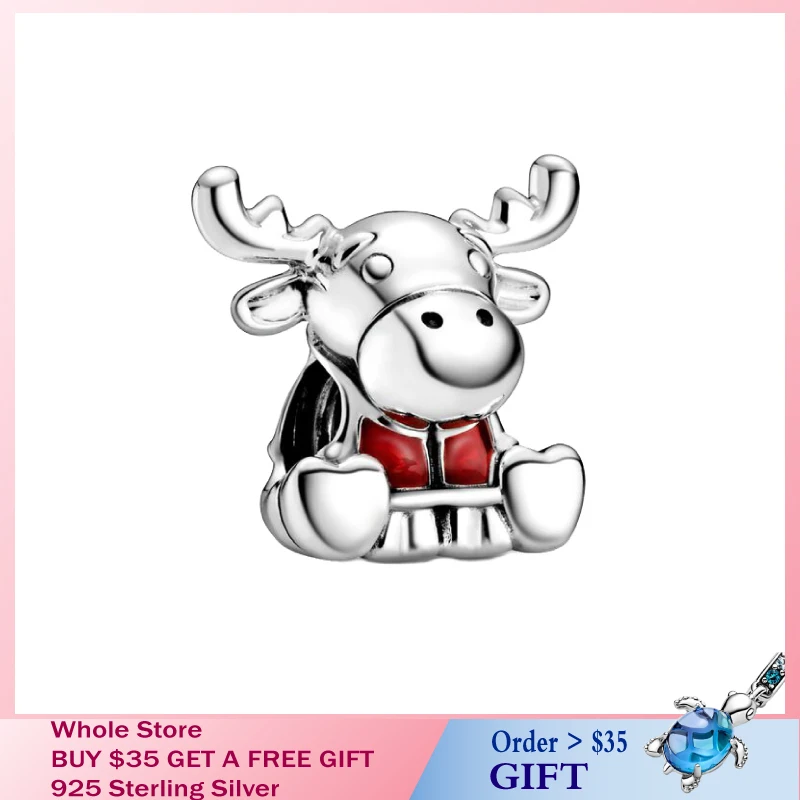 Второй Летний Новый новейший красный коровья Рог бусины Шарм Подходит