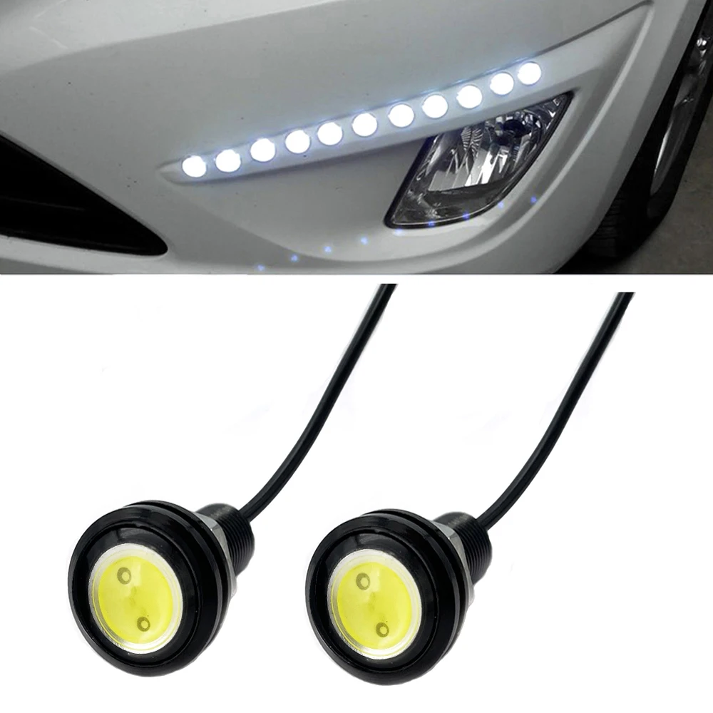 2pcs/pack 23/18mm Car Eagle Eye DRL Led Daytime Running Lights LED 12V Backup Reversing Parking Signal Automobiles Lamps