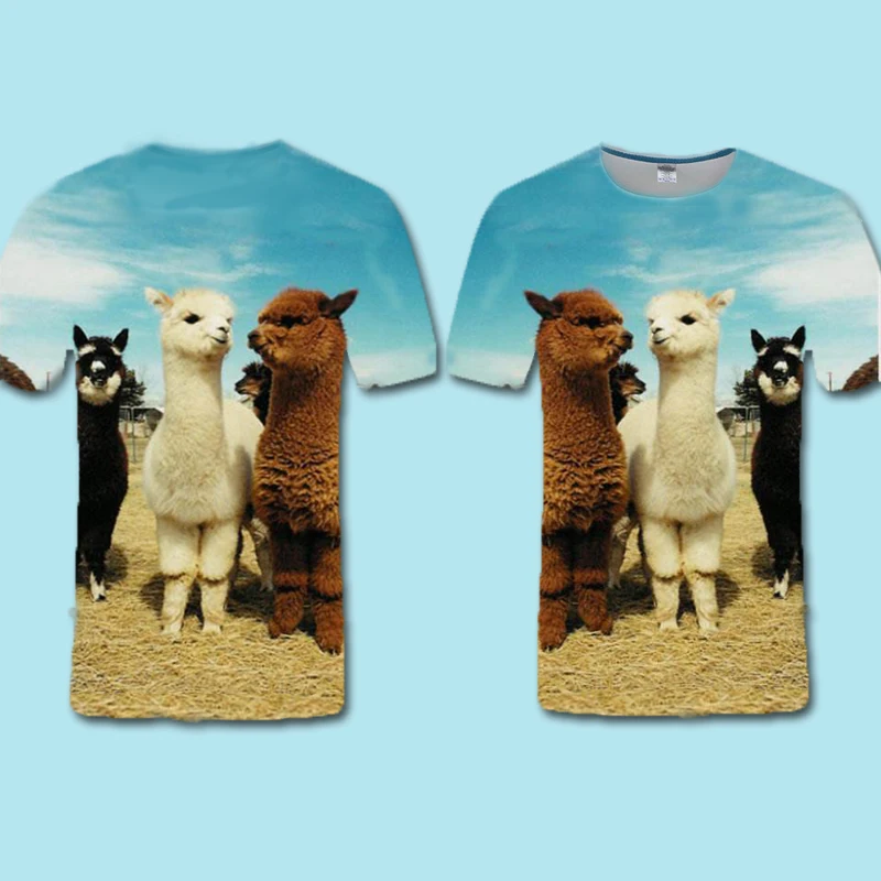 

Fashion 3d Tshirt Men Women Sport Style 3D Rainbow Unicorn Alpaca Printed Personality Sweatshirt Hip Hop Tshirt