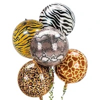 5 pcs 22inch 4d animal print foil helium balloons tiger python giraffe cheetah zebra balloons for safari jungle themed party