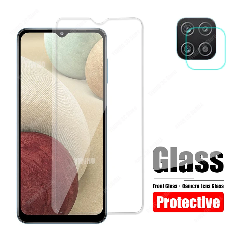 Screen Protector Glass On For Samsung Galaxy A12 Protective Glass A02 A02S M12 M51 M31S M31 A51 A71 A32 A52 A72 A22 Camera Film
