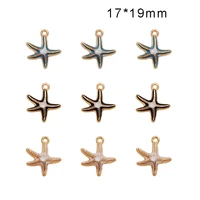 30pcslot ocean animal starfish enamel pendant charms bracelet charms for jewelry making alloy metal 1719mm