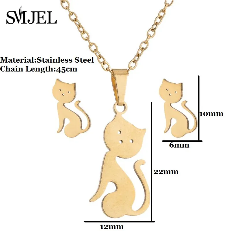 Комплект из колье и серёг нержавеющей стали