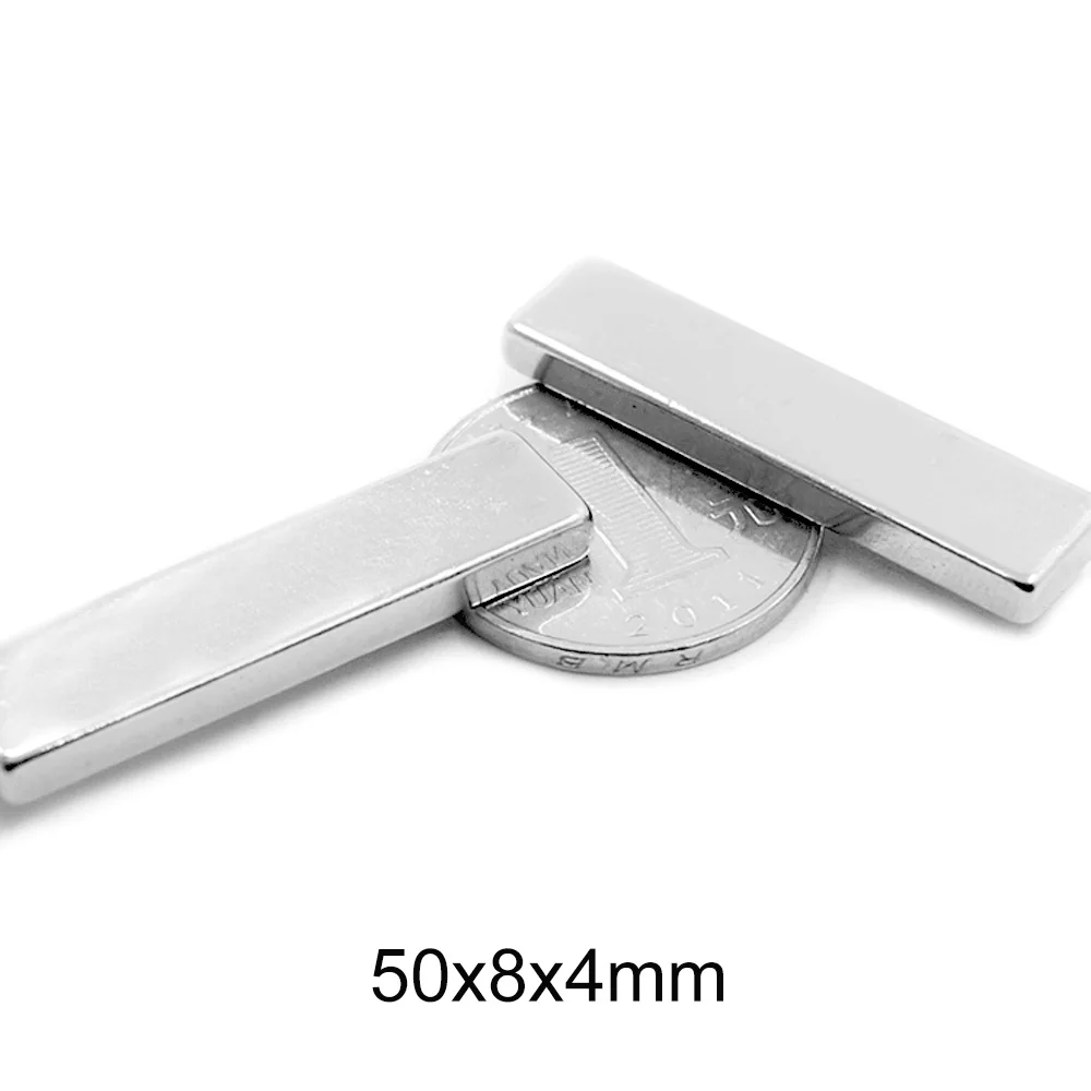 Блок Неодимовый мощный постоянный магнит 50x8x4 мм лист поискового магнита 2/5/10/20/30