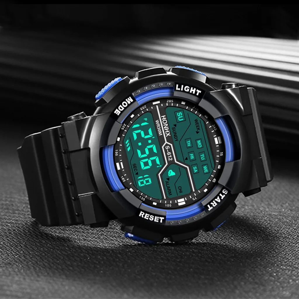 

Fashion Waterproof Men's Boy Lcd Digital Stopwatch Date Rubber Sport Wrist Watch Relogio Masculino Fashion Watch Часы Мужские