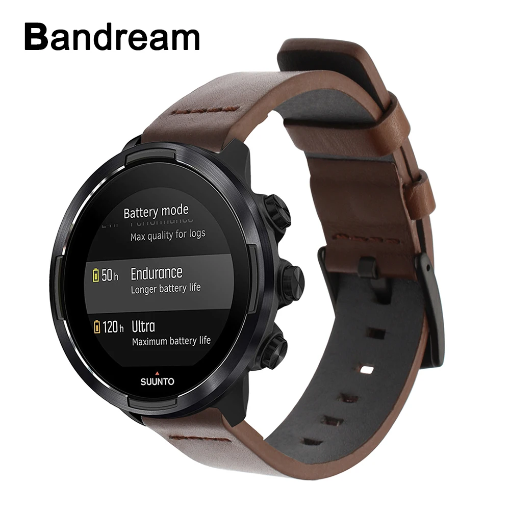 Ремешок для часов Suunto 9/ Ambit 3 из натуральной телячьей кожи спортивный
