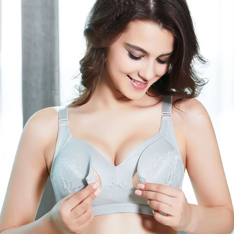 Полноразмерный бюстгальтер большого размера для кормления грудью хлопковый с