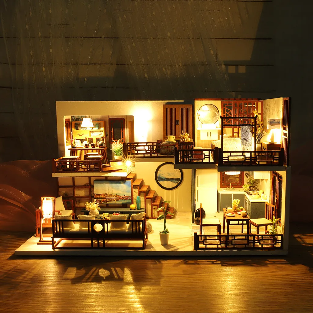 3D развивающие игрушки для детей деревянный кукольный домик игрушка древний