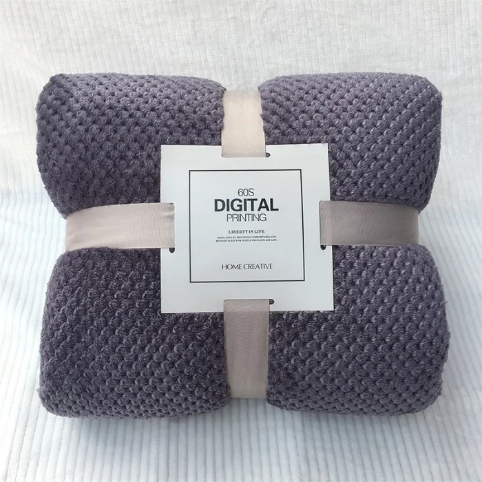 purple Супер мягкое бархатное одеяло для детский диван, офисное детское одеяло, полотенце для путешествий, флисовая сетка, переносное автомобильное дорожное одеяло - Цвет: purple