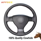 APPDEE черная натуральная кожа чехол рулевого колеса автомобиля для Volkswagen Golf 5 Mk5 VW Passat B6 Jetta 5 Mk5 Tiguan 2007 2010-2011