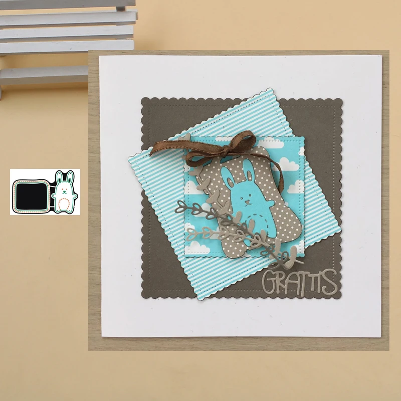 Рамка в виде кролика металлические штампы трафареты для сделай сам скрапбукинг