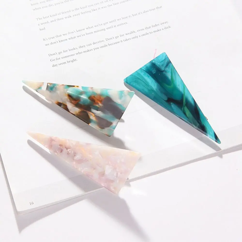 

Acrylic Resin Hair Clips Hair Barrettes Geometric Alligator Hair Clips Colorful Marble Pattern Hairpins Hair Styling Clips