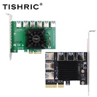 TISHRIC PCI-E Pci Express множитель Pcie 4x до 46 Usb 3,0 концентратор PCIE с вентилятором Pcie от 1 до 4 множитель платы Riser 009s для майнинга