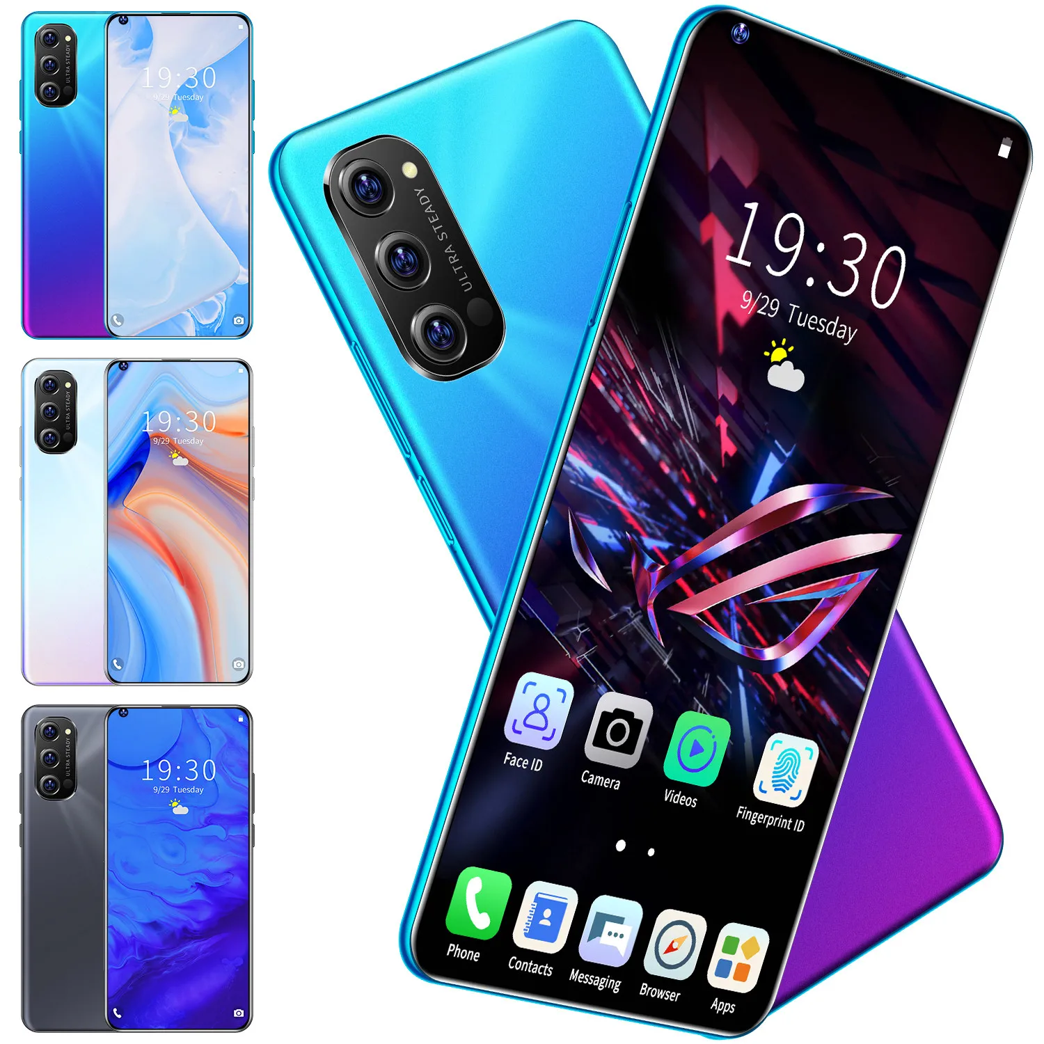 

Global Version 5G Smartphones 7.3inch Rino 5 Pro Dual SIM Deca Core 12G 512G 48MP Face Unlocking CellPhone Handset In Stock