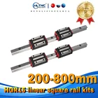 Направляющие ЧПУ HGR15 2 шт., линейные квадратные рельсы 200-800 мм + 4 блока, каретки HGH15CA или HGW15CC для ЧПУ запчастей