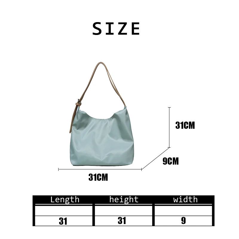 

2020 Autumn Winter Women Fashion Nylon Tote Bag Ladies Simple Design Casual Large Capacity Versatile Single Shoulder Bag