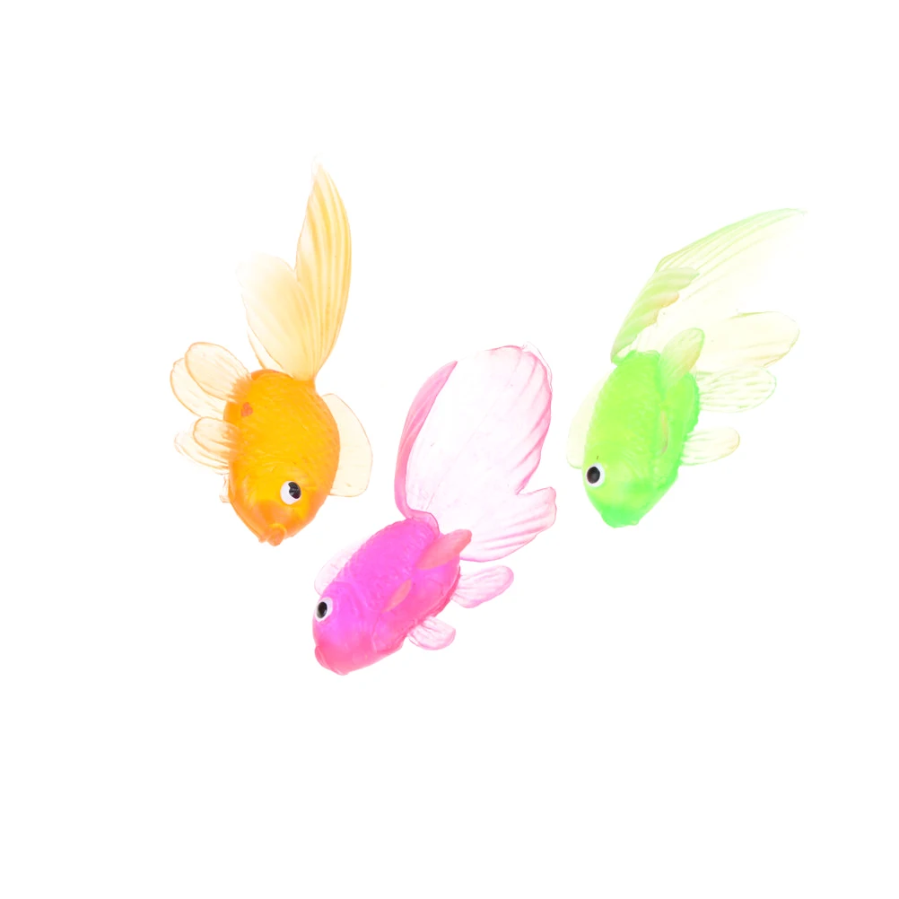 Pez Dorado de goma suave para ni&ntilde;os, juguete de simulaci&oacute;n de pl&aacute;stico, peque&ntilde;o pez de colores aleatorios, 4cm, 3/20 unidades por lote-2