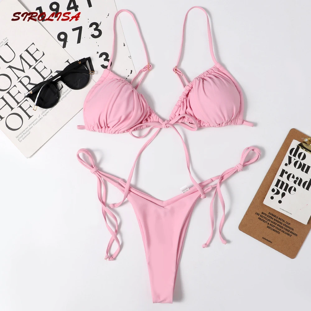 

Новое поступление 2021, комплекты сексуального нижнего белья, кавайное раздельное бикини, купальник с лентами, купальник для сексуальных женщин, женская Соблазнительная одежда