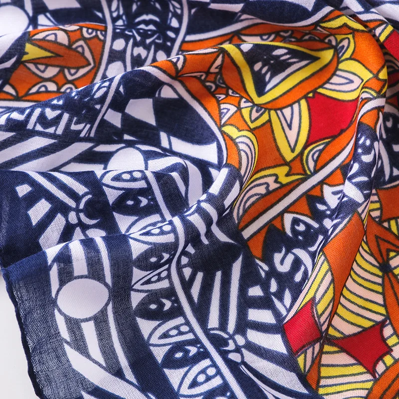 

Luxury Brand Scarf Women Spring Summer Retro National Style Sunscreen Fashion Soft Shawl silk scarves pashmina chiffon hijab