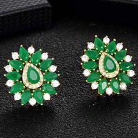 new classic metal copper cubic zircon stud earrings crystal rhinestone earrings fashion statement jewelry gifts for women girls