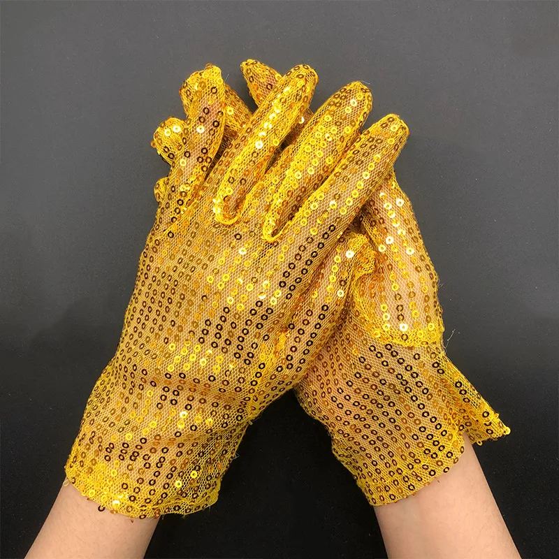 

1 Pair Shining Sequin Sequined Glitter Gloves Dance Party Fancy Costume Perform Gloves Summer Gloves Women