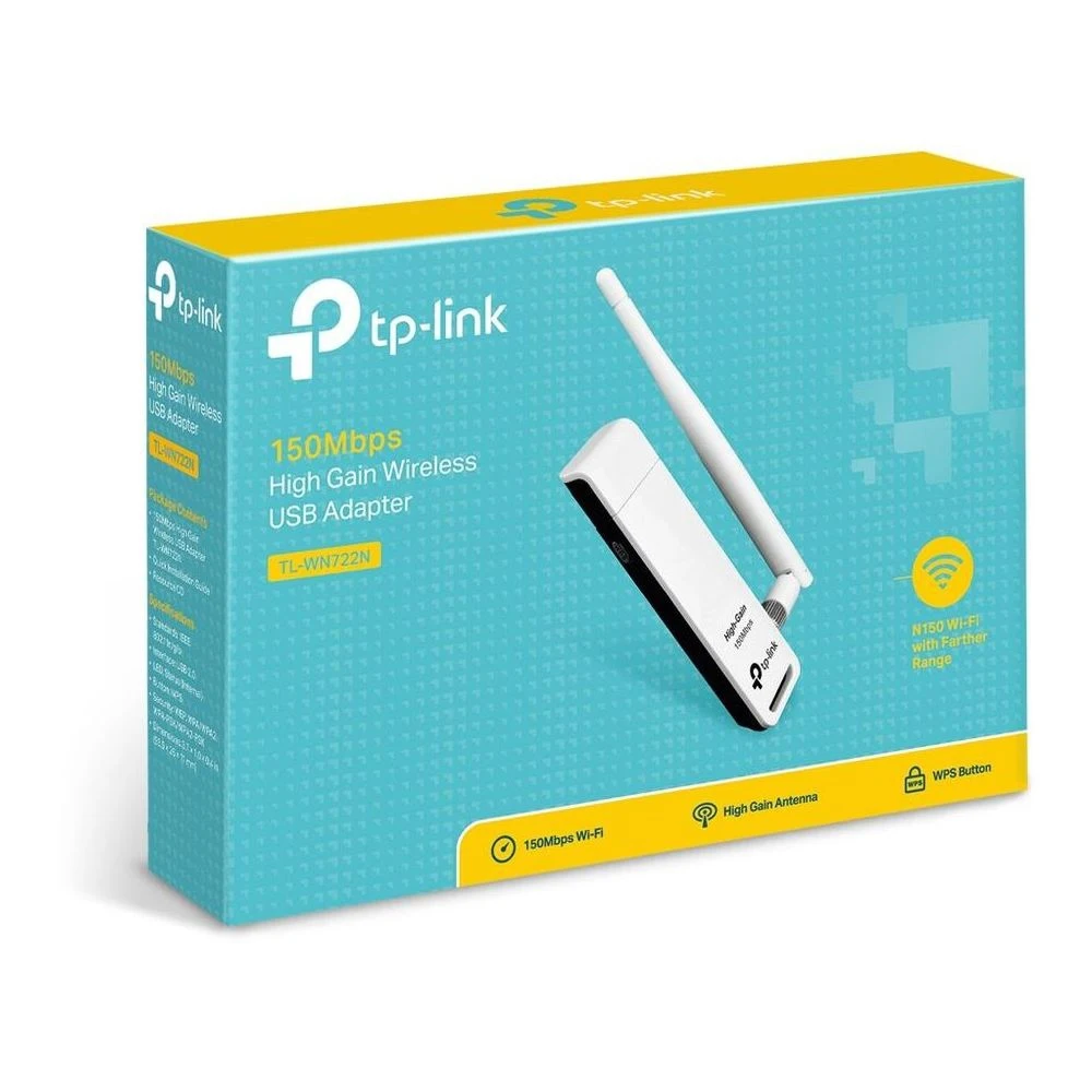 Wireless adapter TP-LINK TL-WN722N (WiFi 150M 2.4GHz 802.11n USB) (TL-WN722N) |