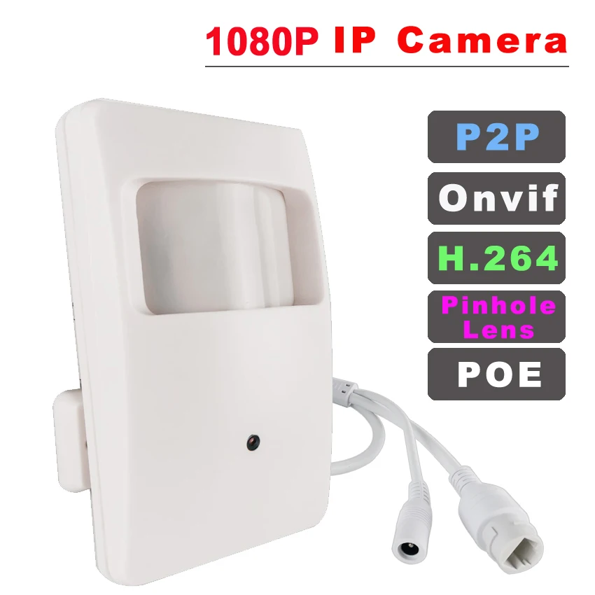 Пассивный инфракрасный датчик движения Корпус IP Камера H.264 IP камера Onvif 1080P Проводная ip-сеть Камера или 48V POE IP Камера pinholelens IP Камера