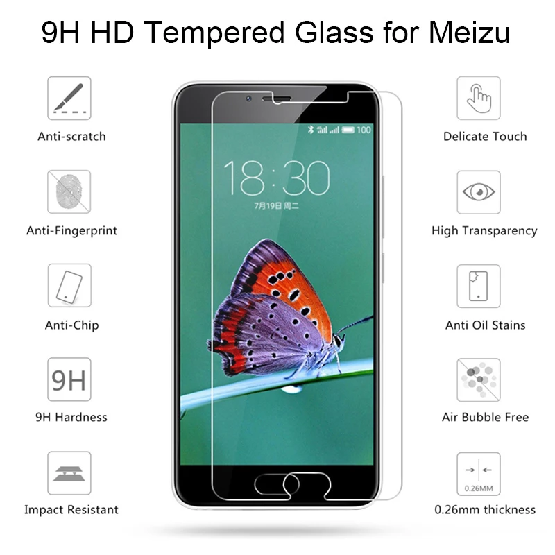 

Screen Protector Glass 9H HD Phone Protective Glass For Meizu E E2 E3 U10 U20 Phone Front Glass for Meizu MX4 MX5 MX6