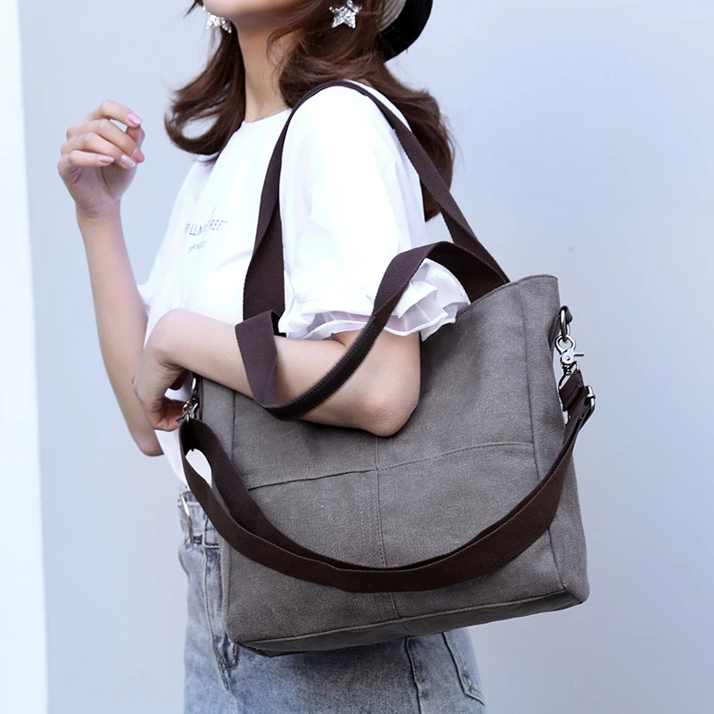 Большая женская сумка Piler Женская Холщовая Сумка наплечная через плечо винтажная