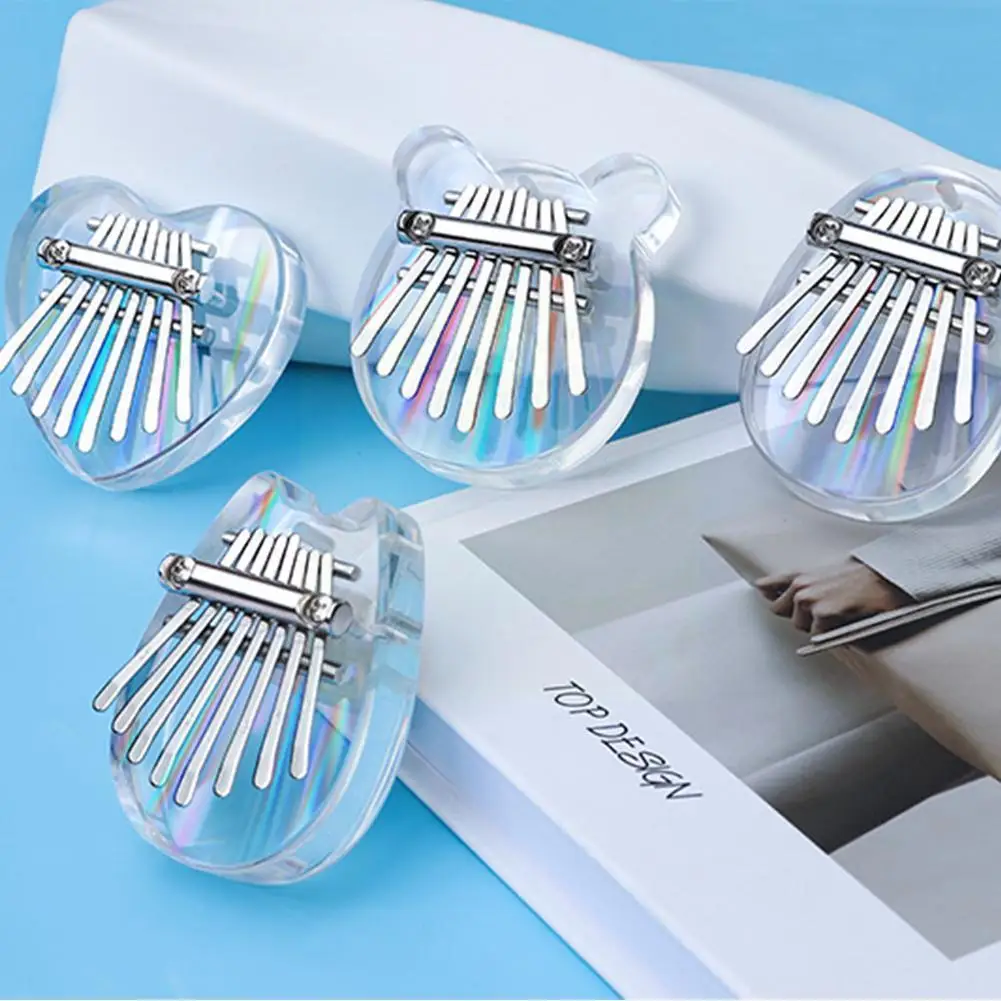 

Акриловое мини-пианино для большого пальца, 8 тонов, Kalimba, 1 шт., Размер 7*7*4 см, размер 1 дюйм, W1m9