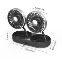 adjustable portable dual head car fan 3 speeds strong wind rotatable cooling fan for suv rv boat vehicles glasses