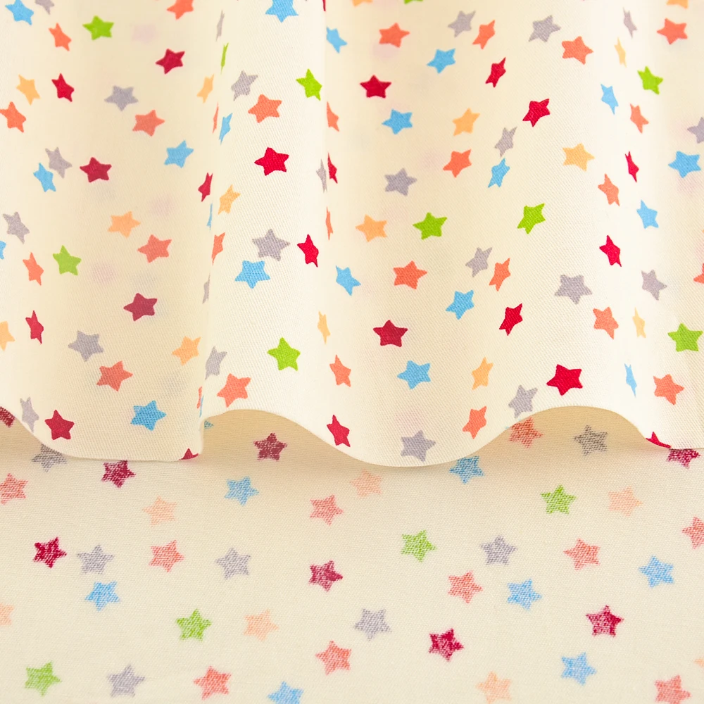 Booksew 100% хлопок Twill Ткань розовый цветной блестящий дизайн звезды Материал DIY