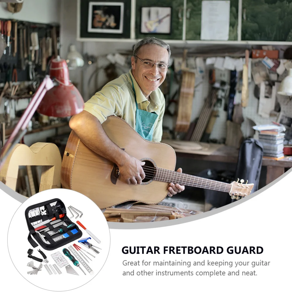 

1 Set Guitar Luthier Tool Kit String Maintenance Kit Measuring Polishing Kit