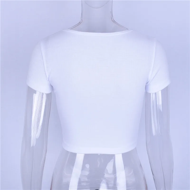 

Giyu Causal Blouse Women Sexy Square Neck Button Blusas 2021 Summer Short Sleeve Shirt White Tops Women Clothing Clubwear